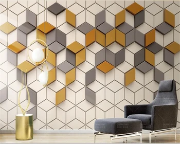 

beibehang papel de parede Silk Wallpaper Fashion Vintage Ginger Mosaic Geometric behang TV Background wall papers home decor