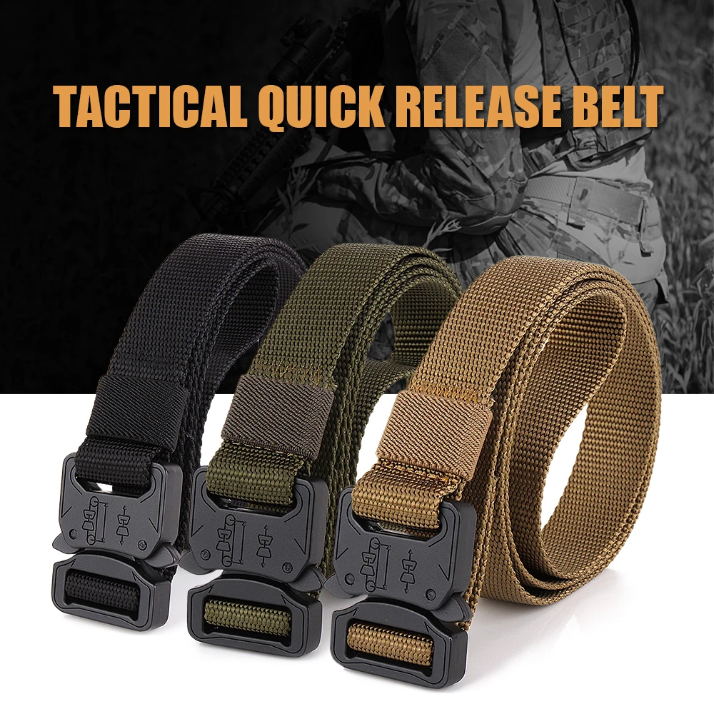 

Lixada Tactical Quick Release Belt Heavy Duty Buckle Outdoor Camping Belt Mountaineering Climbing Training Hunting Belt
