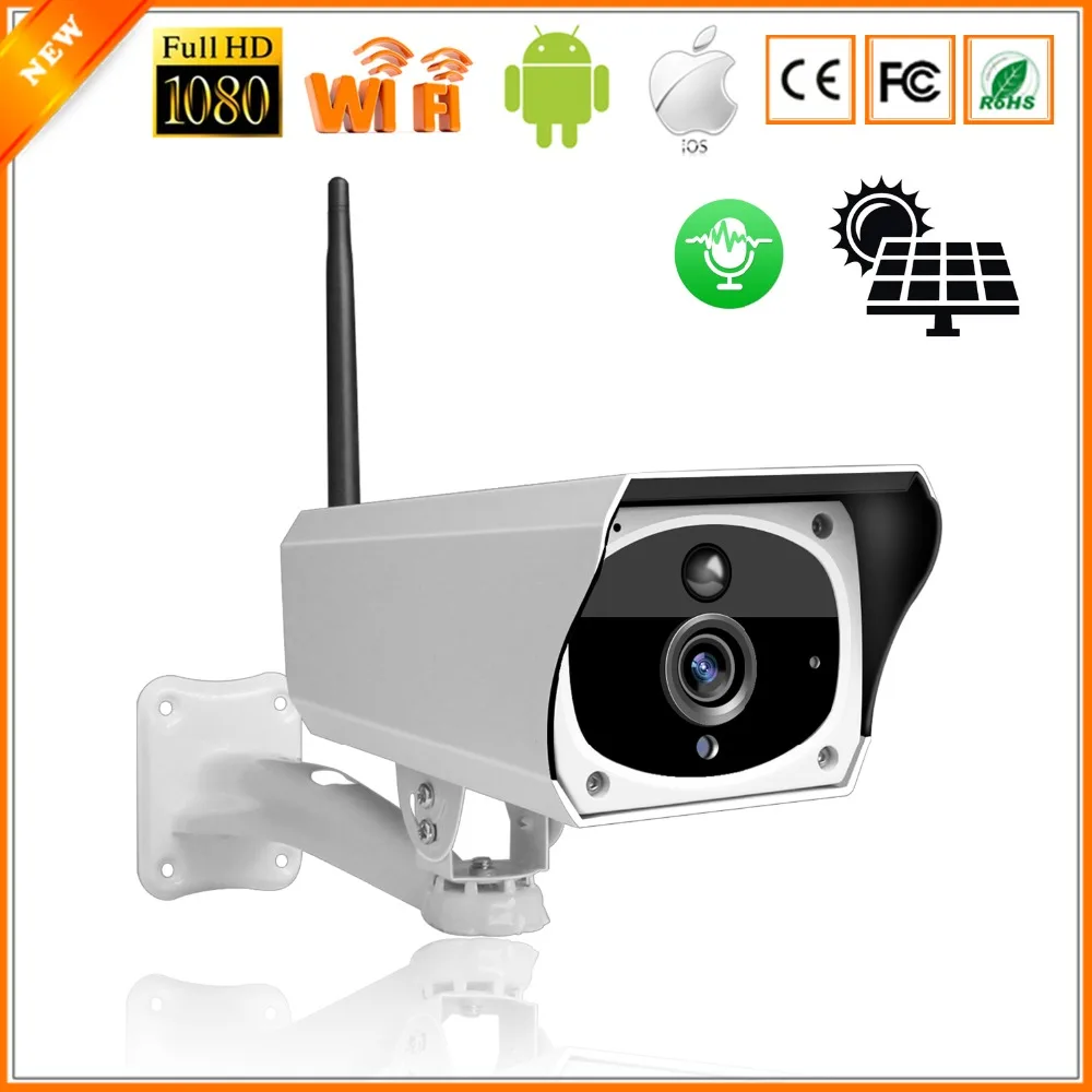 

BESDER Solar IP Camera Wireless 1080P Two Way Audio Internal 6800mAh Battery Waterproof Outdoor Security Camera Solar PIR Motion