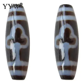 

2017 fashion jewelry Natural Tibetan Dzi Beads for making diy Jewelry Oval, leaf & two tone, 13x38mm Hole:Approx 2mm Sold By PC