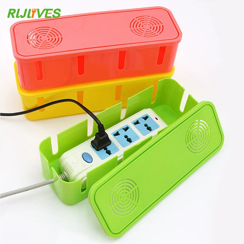 

Power Strip Cord Socket Storage Boxes Cable Manager Heat Emission Hole Container Dustproof Safety Socket Outlet Board Case