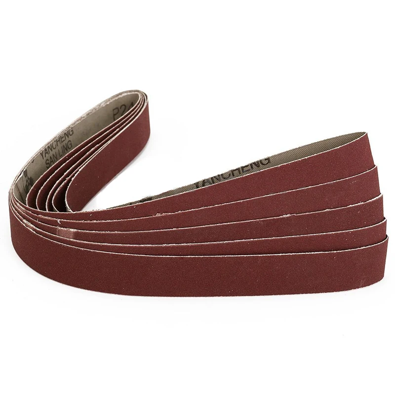 5Pcs x 25*760mm 1''x30'' Inch AL Oxide 240 Grit Sanding Belts For Metal Working