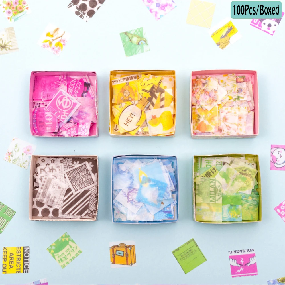 

100 PCs/Box Mini Cute Paper Stickers Lazy Stickers Series Creative Diary Label Journal Decor DIY Craft Stickers 6 Styles