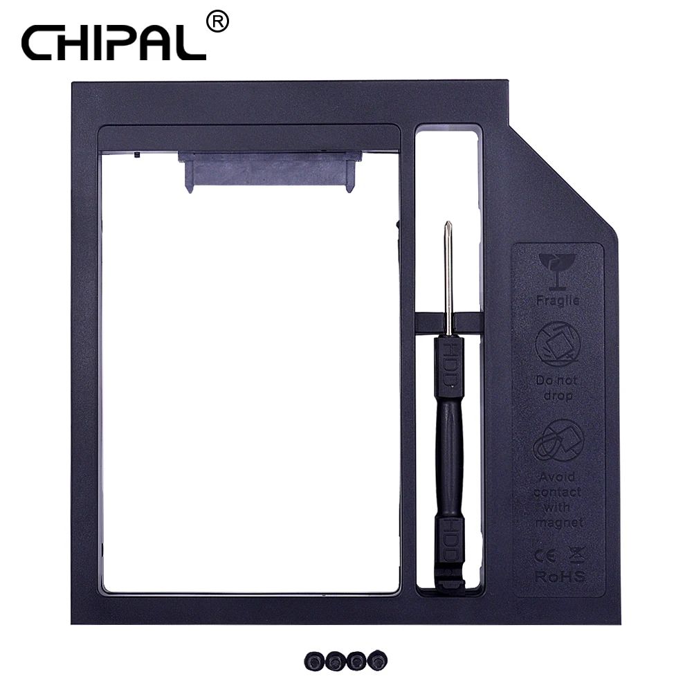 CHIPAL пластиковый Optibay SATA 3 0 2nd HDD Caddy 12 7 мм для 2 5 дюймового жесткого диска чехол SSD