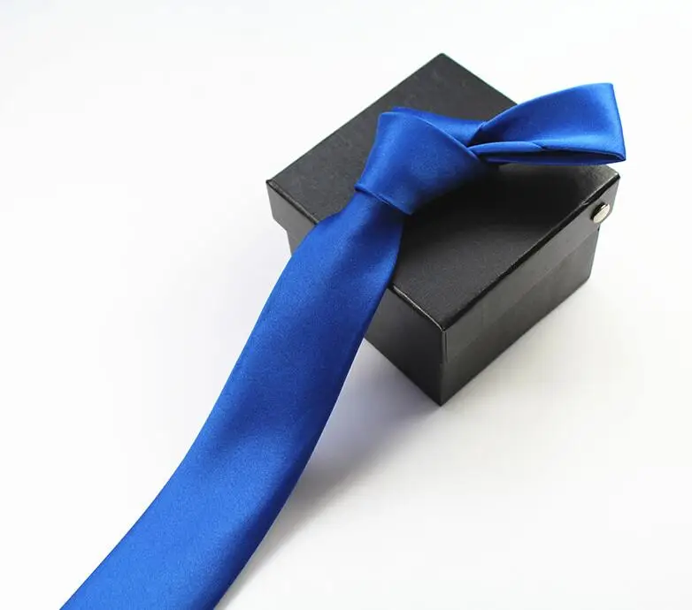 RBOCOTT Solid Skinny Tie Mens Slim Tie Casual Wear For Men 6cm Plain Neck Ties For Wedding Party Corbatas Package Without Box