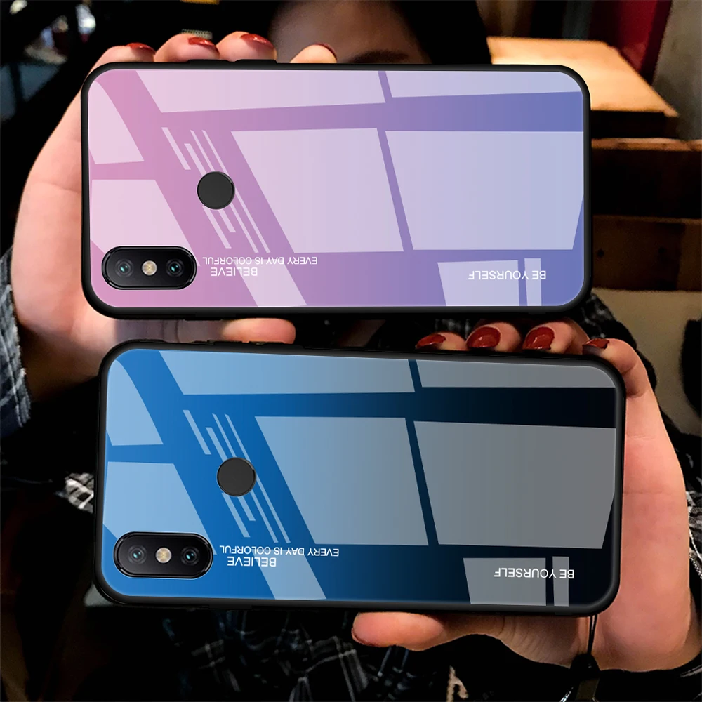 Чехол для Xiaomi Pocophone F1 Mi 8 6 A2 Lite Max 3 5X A1 6X чехол из закаленного стекла Redmi Note 5 Pro