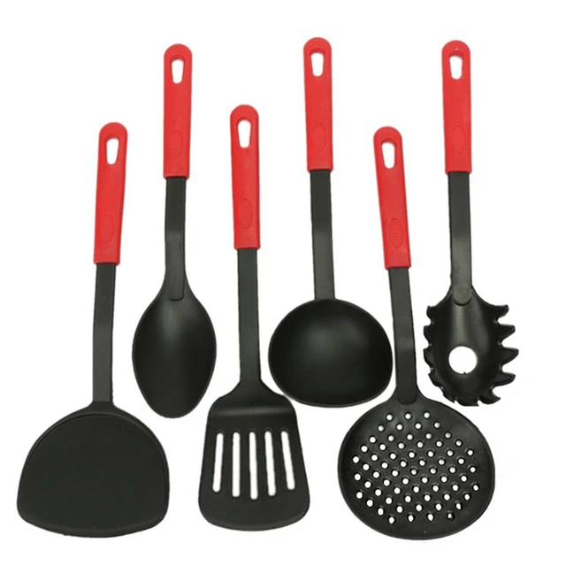 new 6pcs set cooking tools utensils nylon black kitchen tool set