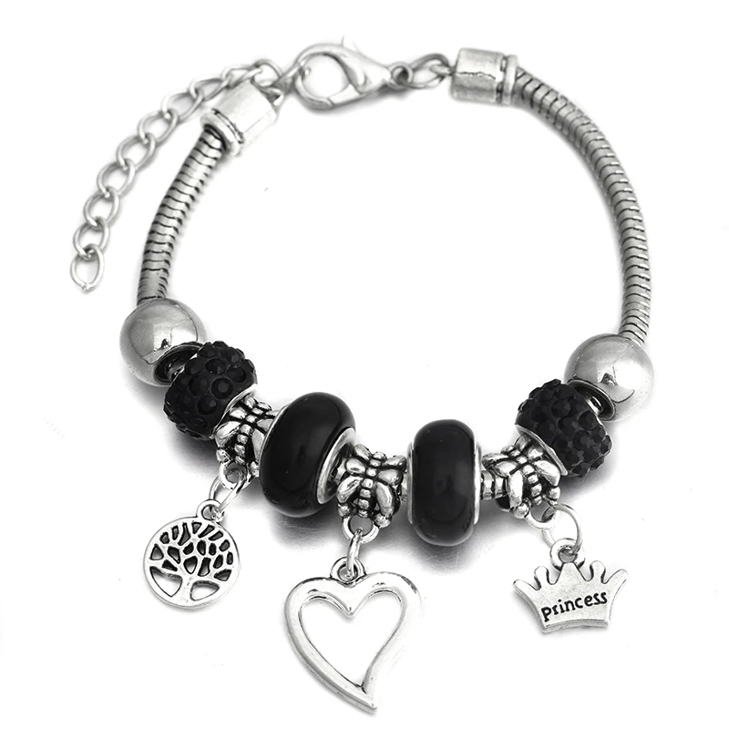 Bangle Bracelet Charm 6 Colors Metal Lobster Buckle Snake Chain Beaded For Women Summer