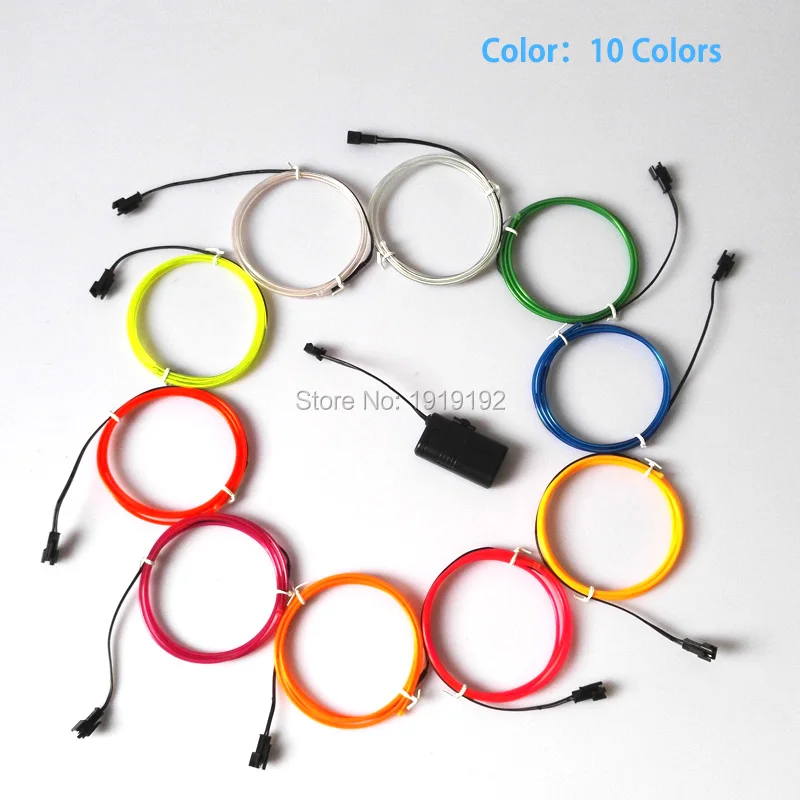 Popular LED Neon Glowing Wire, EL Wire, Suitable for DIY Party, Bar, Dance, Wedding Decoration with Micro EL Driver, 1m, 2.3mm