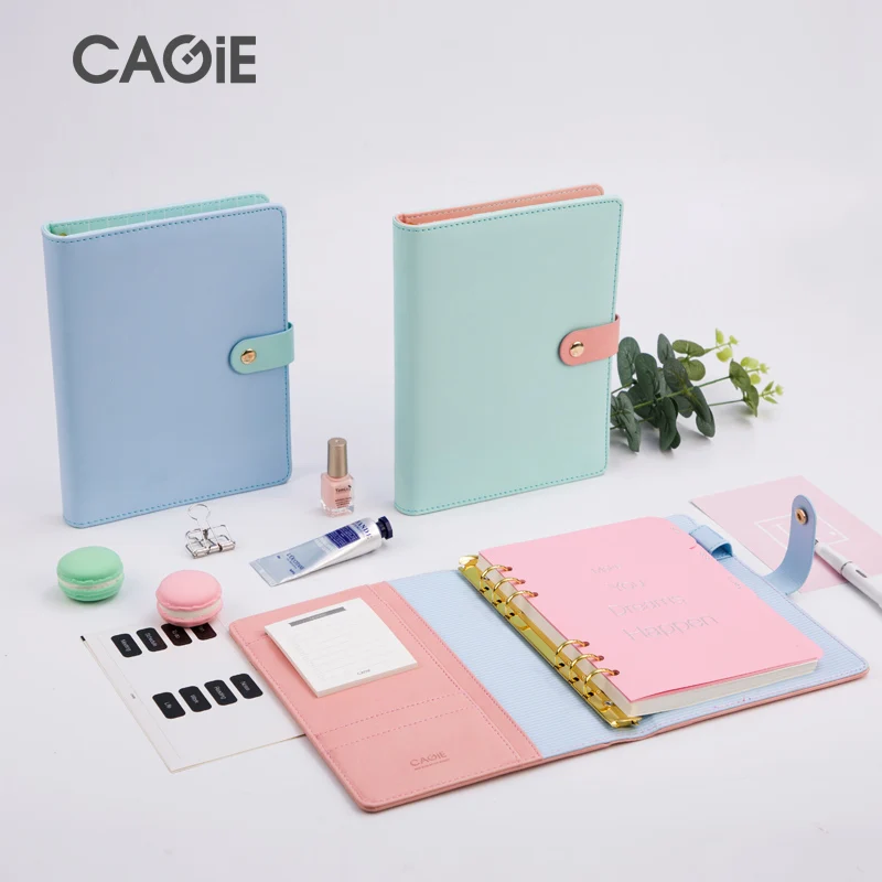 

CAGIE a5 Binder Diary Planner Cute Monthly Planner Daily Traveler Notebooks and Journals Leather School Refill Filofax Agenda