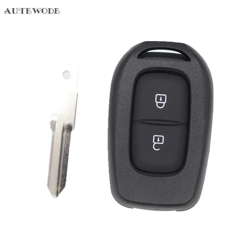

AUTEWODE New Car Key Shell fit for RENAULT 2 button remote key blank fob 1pc black uncut