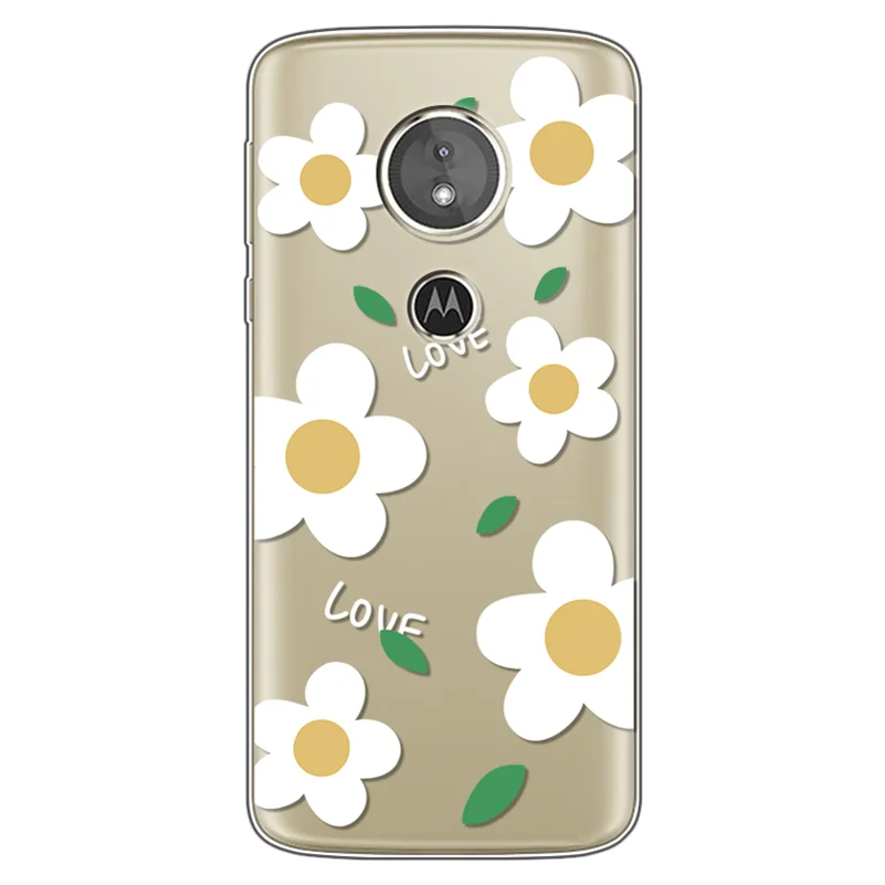 Мягкий прозрачный чехол из ТПУ с цветочным рисунком для Motorola Moto G6 Play E5, силиконовый чехол с цветочным узором для Moto G6 Plus G 6 G6Play G6Plus Coque - Цвет: 6baihua