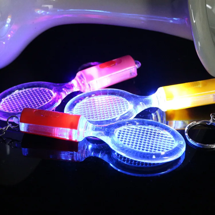 

FREE Shipping by FEDEX 1000pcs/lot LED Tennis Racket Keychain Racket Keychain Sport keyring