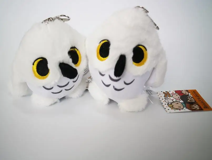 

9cm Harry Potter Hedwig Snowy Owl Super Q Version Keyring Key Clips Keychain Plush Toys Collection Christmas Gift