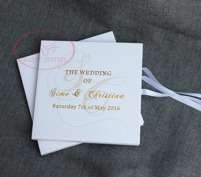 HI1074 -35 Personal Customized Luxury Wedding Invitation with Hardcover