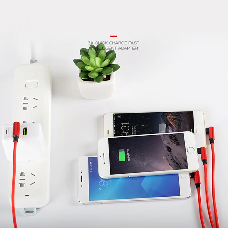 NOHON 90 градусов 3 в 1 зарядный кабель 8 Pin Зарядное устройство кабель для передачи данных для iPhone X XS MAX XR микро Тип usb C Android для Xiaomi зарядный кабель
