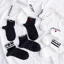 Японские носки для завивки с волнистыми точками, женские носки, милые мягкие женские носки в школьном стиле для сестры