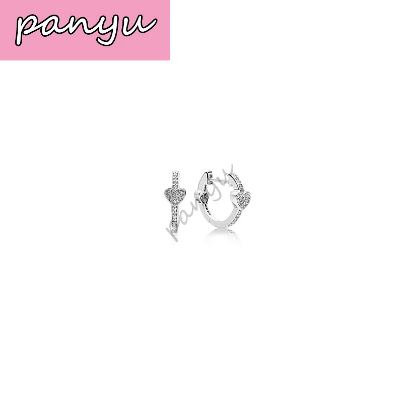 PAN Ear Nails Серебро 925 капли воды полые любящие ушные ногти подходят для Дня Святого Валентина DIY Серьги очаровательные ювелирные изделия