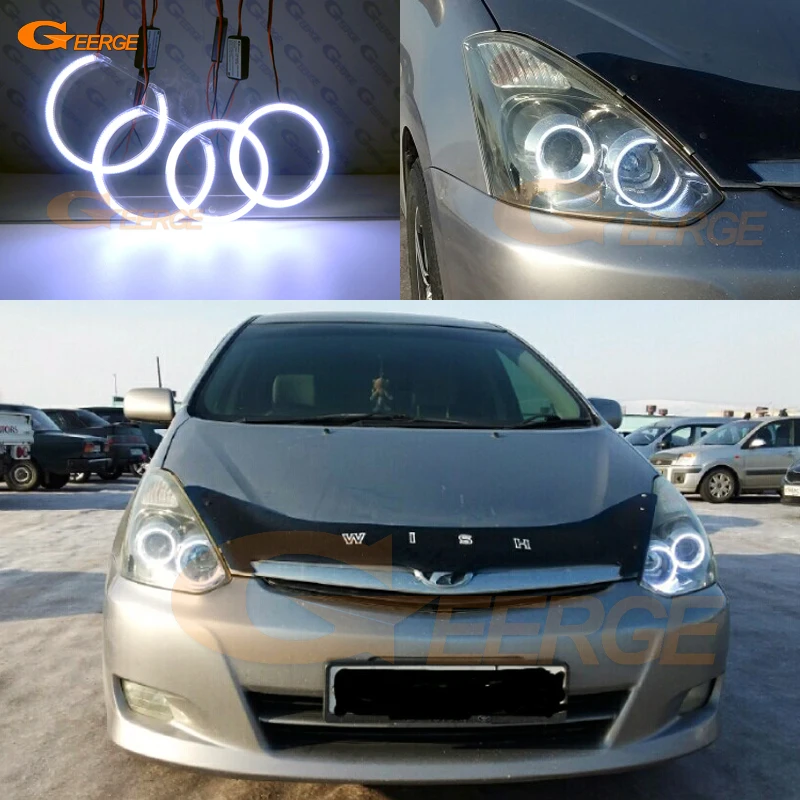 For TOYOTA WISH 2005 2006 2007 2008 2009 Excellent angel eyes Ultra bright illumination COB led angel eyes kit halo rings for hyundai azera 2006 2007 2008 2009 2010 excellent angel eyes multi color ultra bright rgb led angel eyes kit halo rings