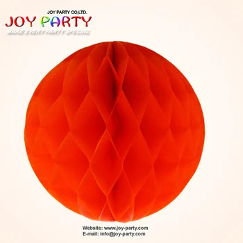 

10 pieces per lot Orange color Tissue Paper honeycomb ball Holloween Party Home Garden Hanging Decorations