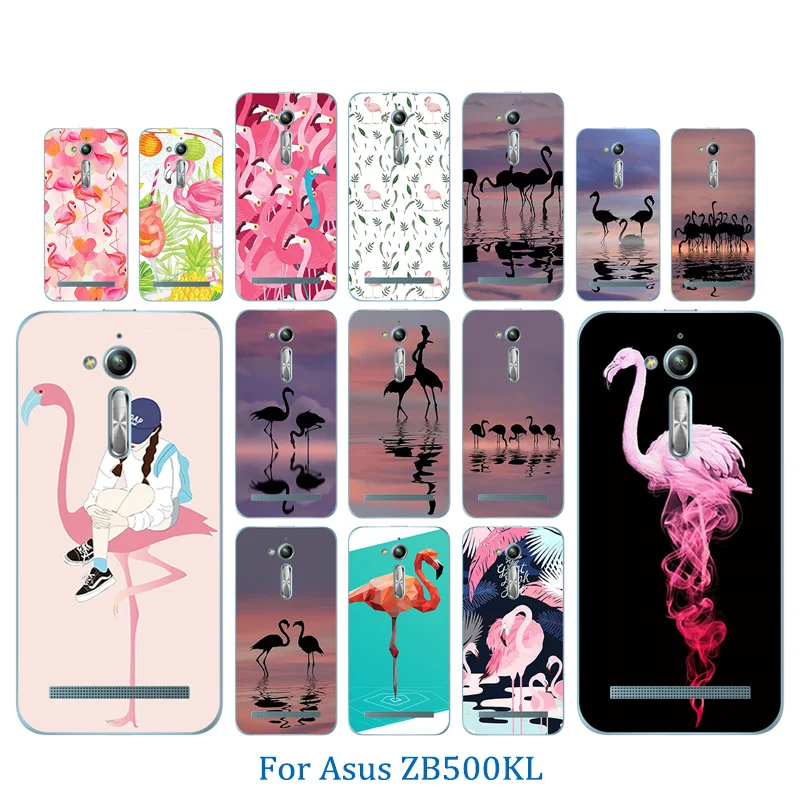 Для Asus Zenfone Go ZB500KL чехлы для телефонов мягкий TPU Фламинго узор ZB500KG 5 0 дюймов