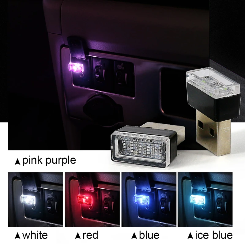 Hlxg 1 светодио дный шт. USB LED автомобиля атмосфера огни светодиодные