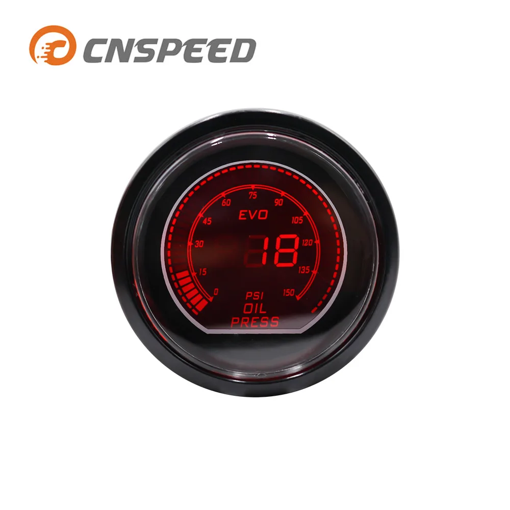 CNSPEED датчик давления масла 52 мм EVO 2 дюйма жидкокристаллический красный/синий светодиодный 0-150 фунтов/кв. дюйм объектив Автомобильный датчик дыма YC101033