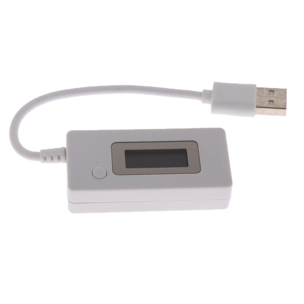 LCD USB Voltage Current Detector Power Charger Digital Tester Meter White