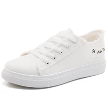 Woman Vulcanized Shoes Women Sneakers 2019 Spring New Casual Shoes Women Lace-up Canvas Shoes Fashion Shallow Solid White Shoes bomimi women canvas shoes woman vulcanized shoes lace up casual ladies shoes woman sneakers
