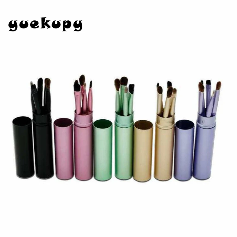 

5color 5pcs Professional Synthetic Hair Eyeshadow Brushes Set & Kits Makeup Brushes Eye Makeup Tool Kit + Round Tube Beauty Tool
