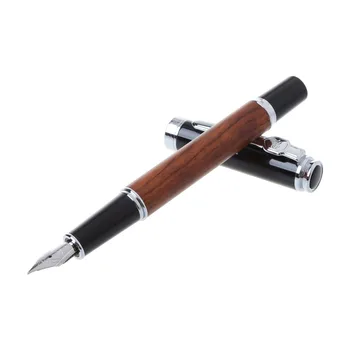

Vintage Style Pear Wood Barrel Fountain Pen 0.5mm Nib Business Office Gift Writing Stationery School Supplies C26