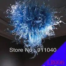 Роскошная кобальтовая синяя заподлицо Высокая висячая дутая стеклянная искуссная люстра освещение для продажи