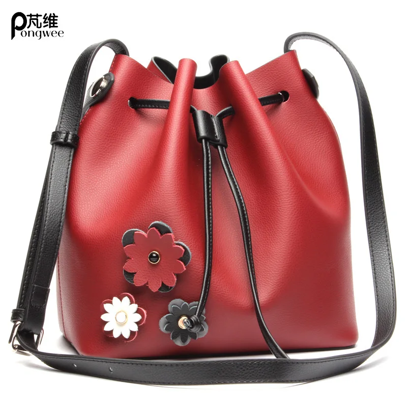 

PONGWEE Women Real Leather Handbags Brand Designer Bags Genuine Leather Women Shoulder Bags Luxury Autumn New Women Messenger