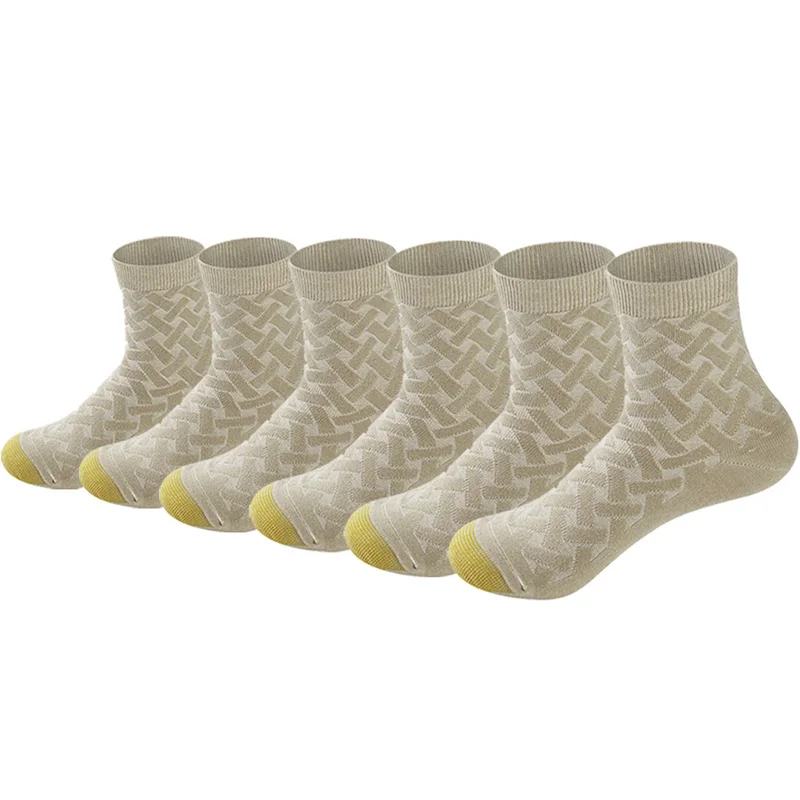 LifeWheel 6 пар/лот бамбуковые антибактериальные дышащие мужские носки средней длины Повседневные носки - Цвет: Gray(6 Pairs)