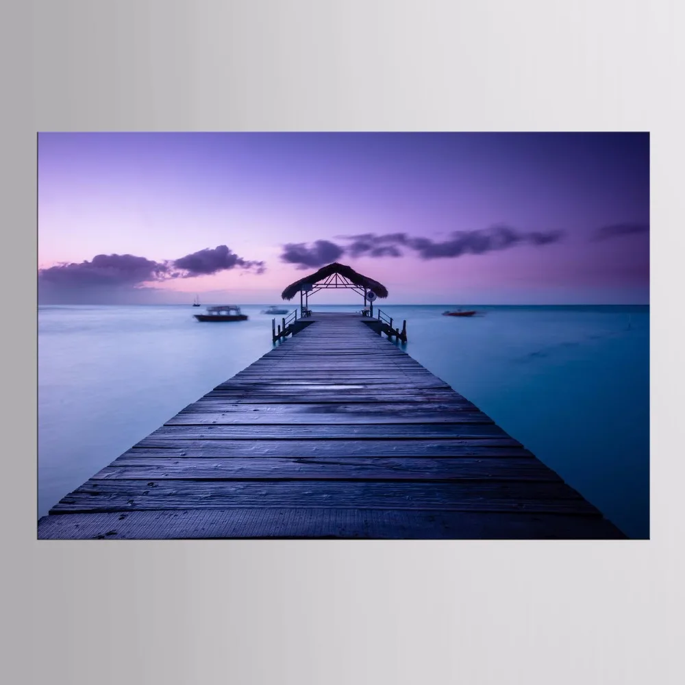 1 Pieces Pretty purple Sea bridge Wall Art For Wall Decor Home