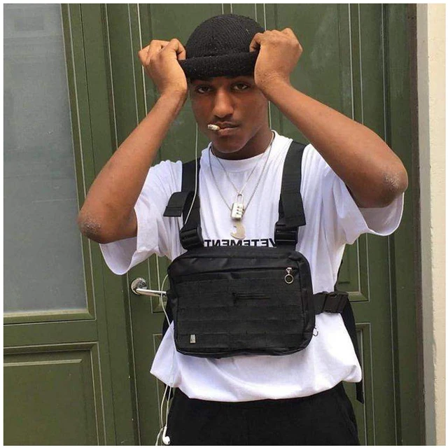 Men Tactical Shoulder Bag Boy Streetwear Functional Waist Packs