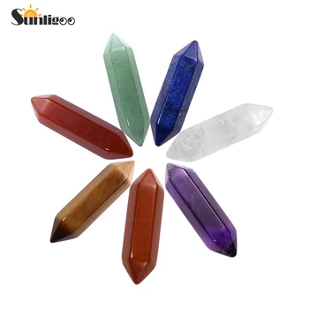 

Sunligoo 1x Mini Double Terminated Natural Tumbled Hexagonal Column Healing Quartz Crystals Natural Stones Mini Gemstone Decor