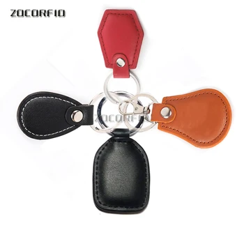 

Leather EM4100 125khz ID Keyfob RFID Tag Tags Access Control Card Porta RFID leather Key Fob Token Ring Proximity Chip