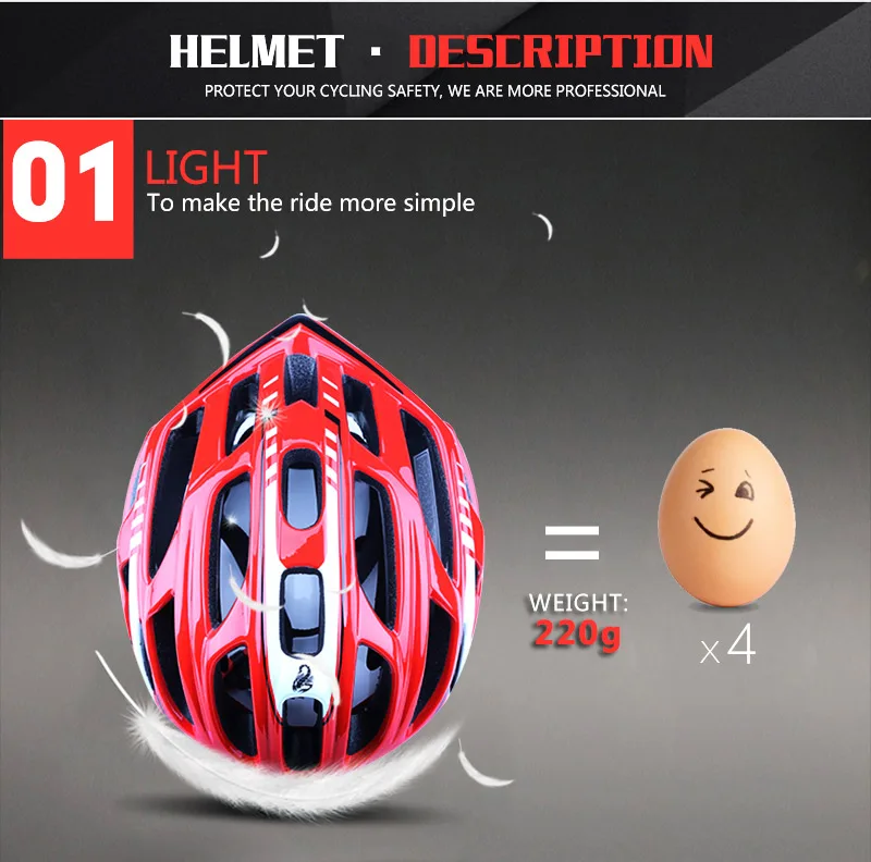 Cycling Helmet Integrally-molded Bicycle Helmet Road Mountain MTB Bike Ultra light Helmet With LED Lights Glasses Bike Equipment (9)