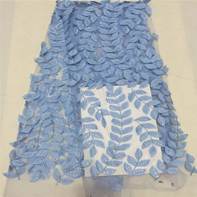 

2018 Lace Fabric Bridal Wedding Beautiful 3D Flowers Lace With Stones High Quality French Tulle Mesh fabricce