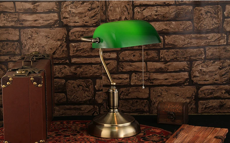 library lamp green