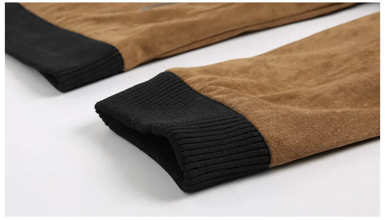 Jacket Men High Quality Autumn Baseball Collar Suede Spring Mens Jacket Coat Male Winter Warm Camel Size M L XL XXL 3XL 2018 New-08