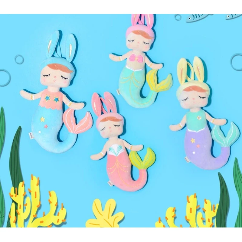  baby girl nursery decor cute Bed Toys for baby Crib Stroller Toy Mermaid Bunny Soft Plush infant Do