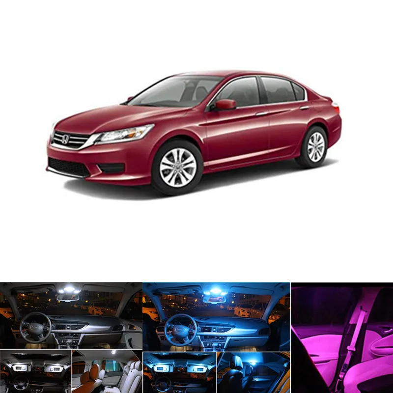 

10pcs Super Bright White LED Light Bulbs Interior Package Kit For 2003-2012 Honda Accord Map Dome License Plate Lamp ice blue