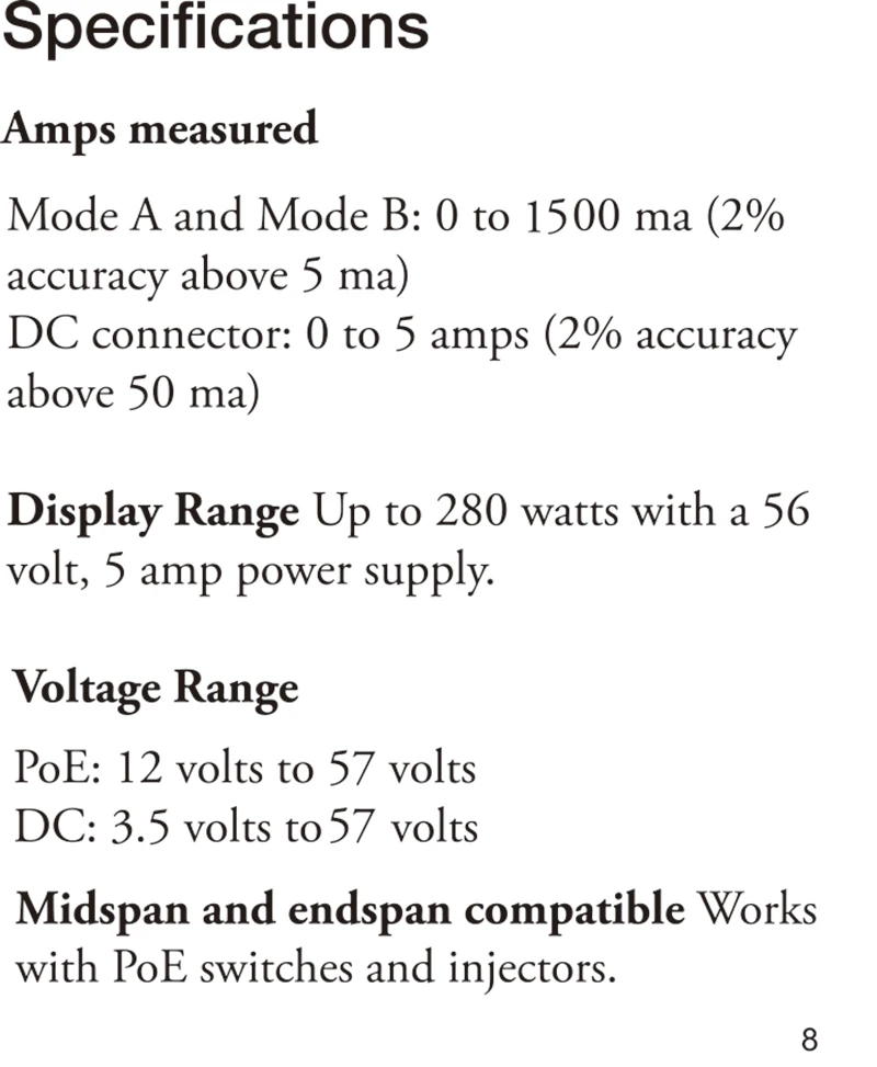 POE TESTER Data sheet and Manual 201808-9