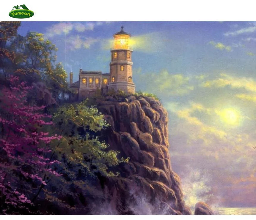 

Full drill Square diamond painting DIY diamond painting cross stitch diamond embroidery landscape lighthouse 5d diamond painting