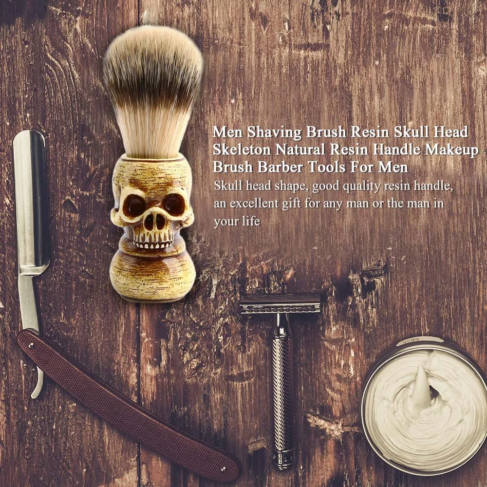 Мужская кисть для бритья Смола череп скелета натуральная смола ручка макияж кисти парикмахерские инструменты для мужчин