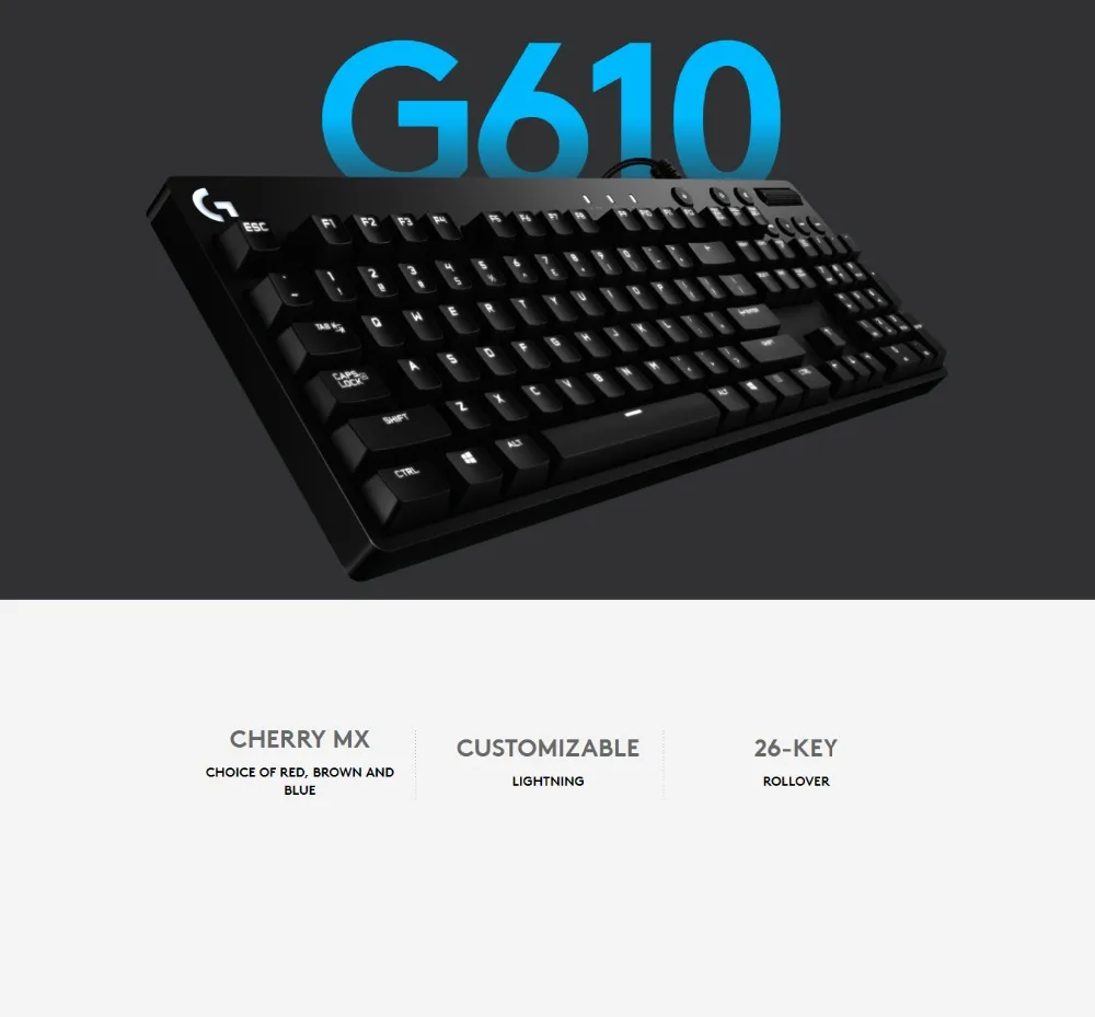 Logitech G610 полноразмерная игровая механическая клавиатура Пособия по немецкому языку вишня переключатель белая подсветка макропрограммирование MX redmx Blu