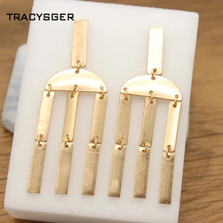 

AP-ER1268/TRACYSGER/Tassel alloy geometric earrings
