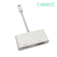 Mini DisplayPort to VGA & HDMI Adapter cable 2 in1 for Apple MacBook & Air & Pro & iMac